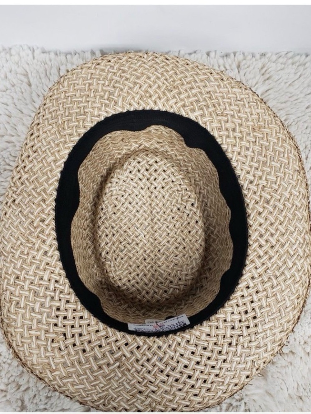 Natural Straw Boater Hat with Light Blue Band - Picture 7 of 9